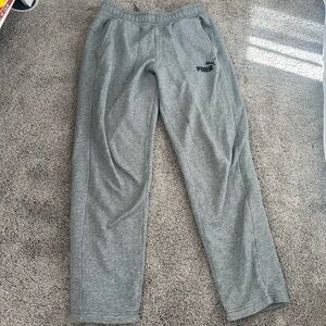 Puma Gray Sweatpants Relaxed Fit Elastic Waistband